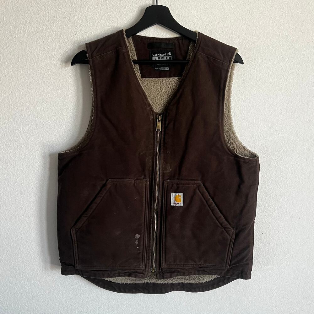 Carhartt brown work wear vest
